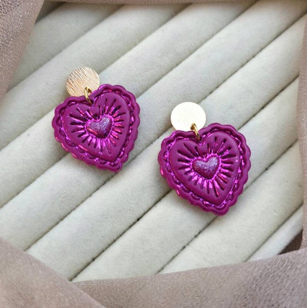 Heart oorbellen - maat L