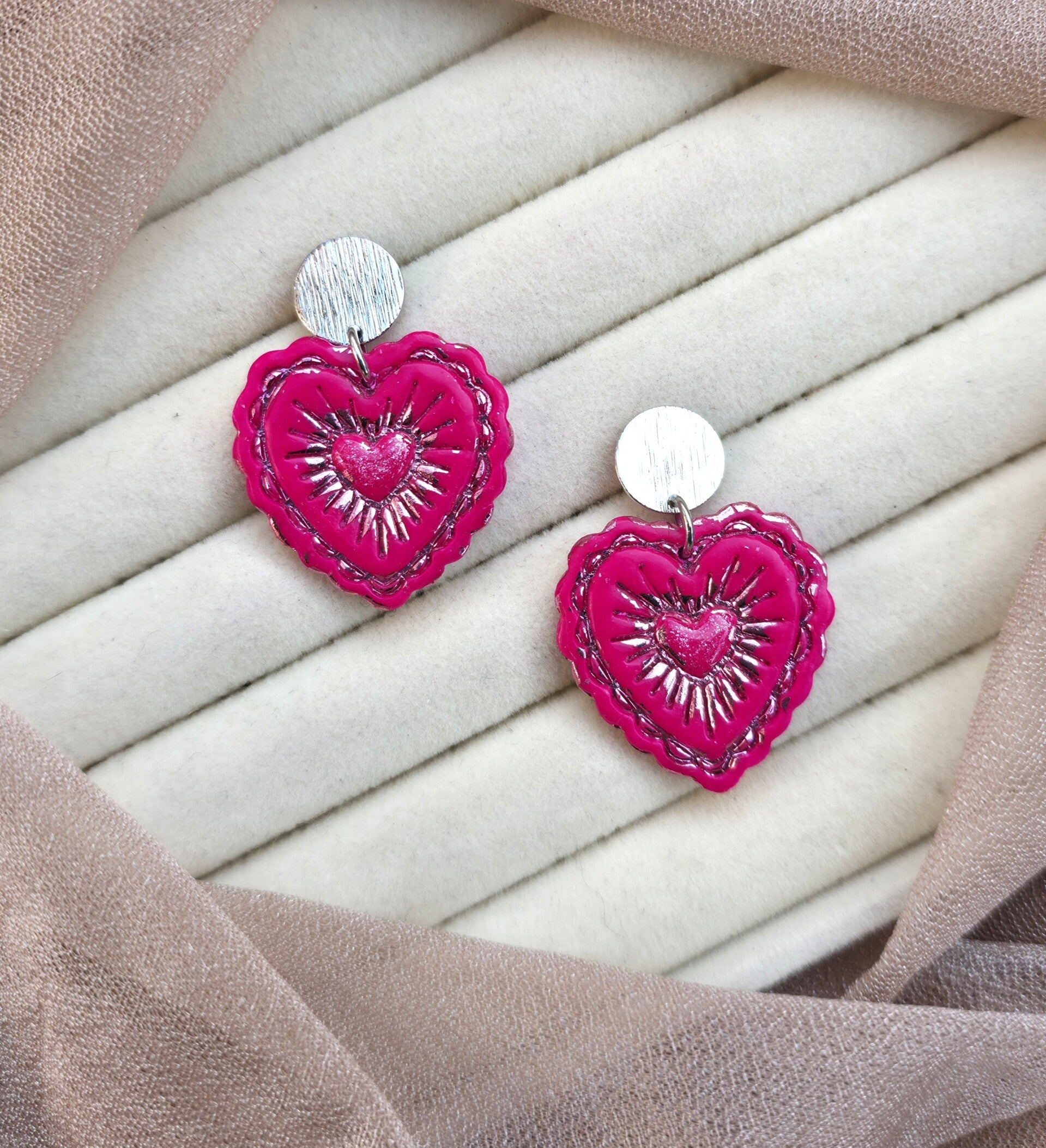 Heart oorbellen - maat L