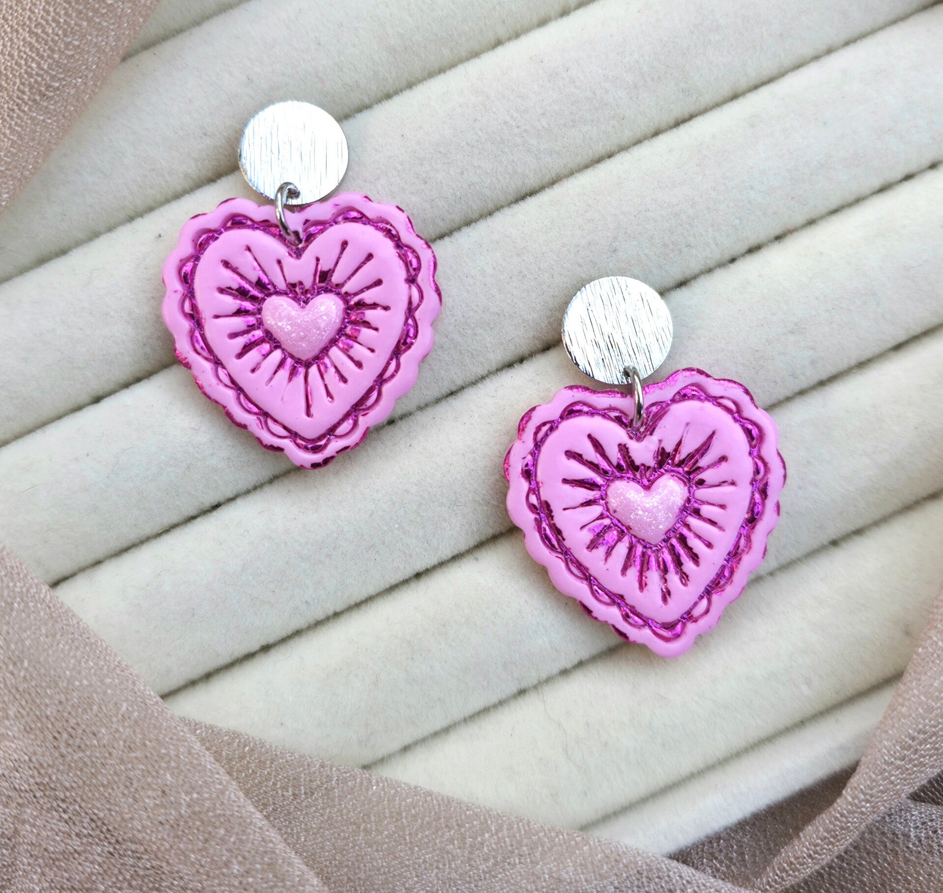 Heart oorbellen - maat L