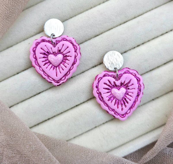 Heart oorbellen - maat L