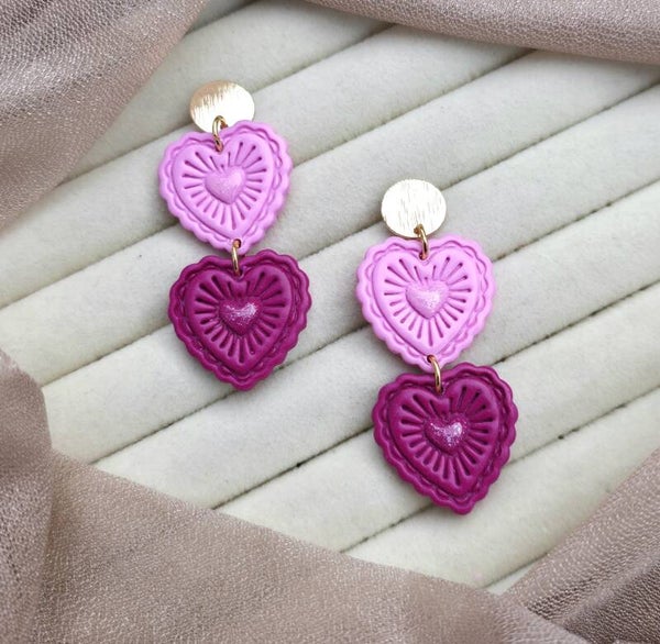 Duo Heart oorbellen