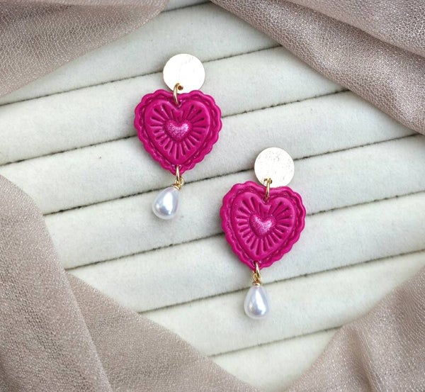 Heart Pearl oorbellen