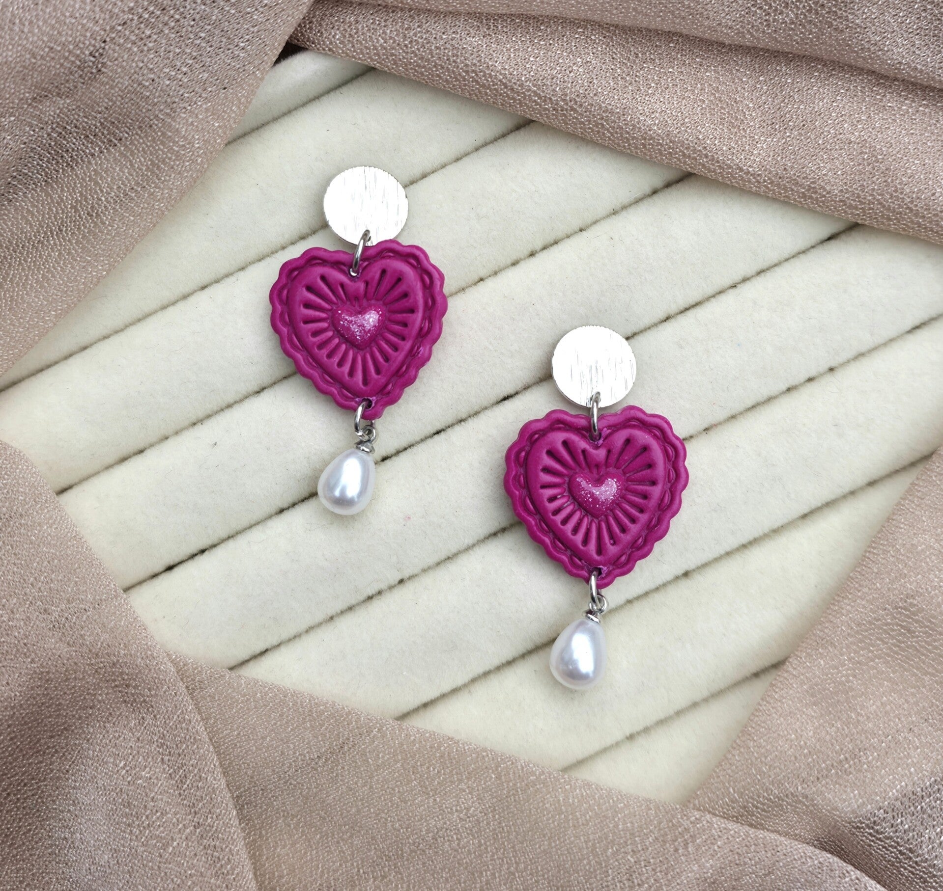 Heart Pearl oorbellen