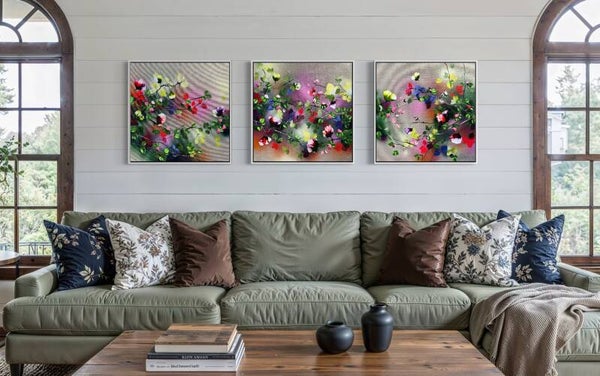 Frequency - Triptych, 180 × 60 cm / 70.9 × 23.6 in