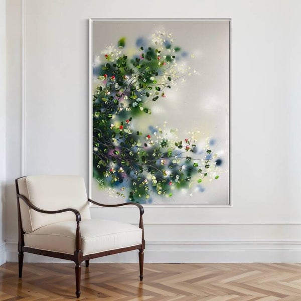 Rose Bush III - very large artwork, 120 × 160 cm / 47.2 × 63 in
