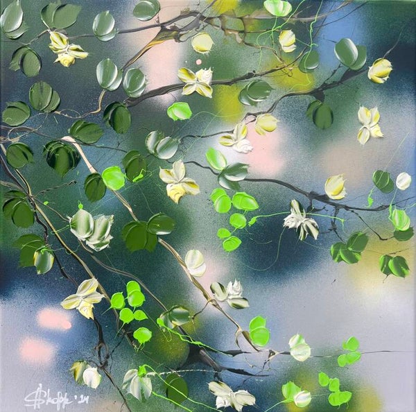 "Slice of Summer" acrylic artwork on canvas, 50x50cm