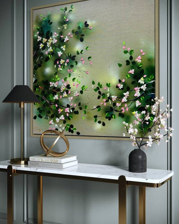 Roses, Unhurried - 100 × 100 × 2 cm / 39.4 × 39.4 × 0.8 in