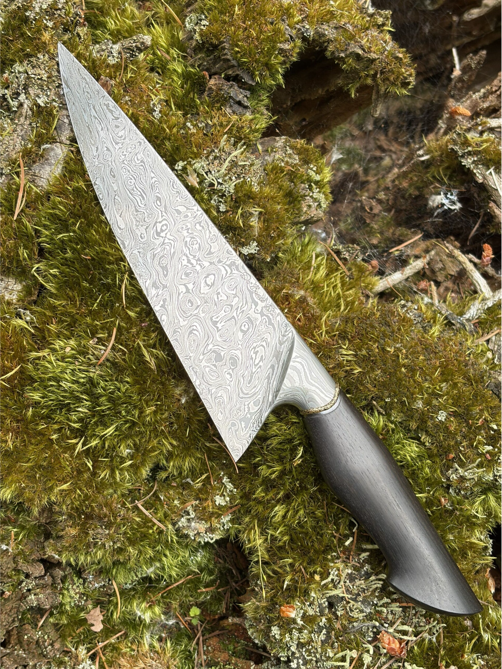 7 3/8" Damascus Chef Knife with Domed Spacer