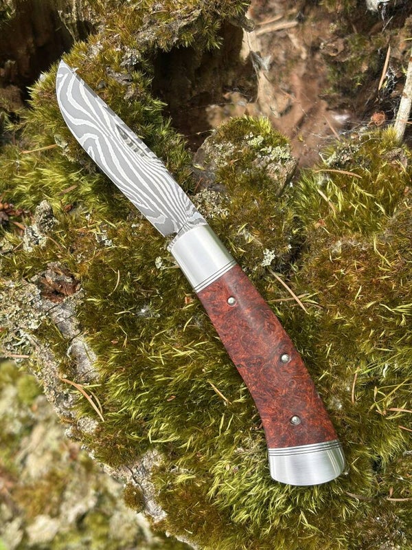 3 3/16" Damascus Slipjoint Folder