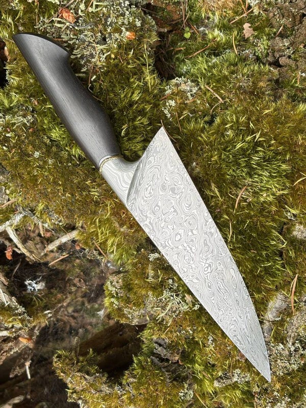7 3/8" Damascus Chef Knife with Domed Spacer