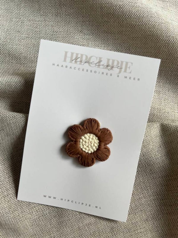 Antislip haarspeldjes - Bloem bruin
