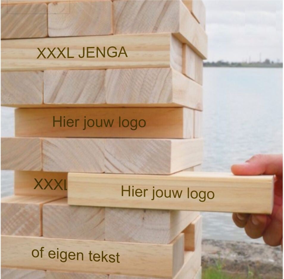 Mega Jenga bedrukt met tekst of logo