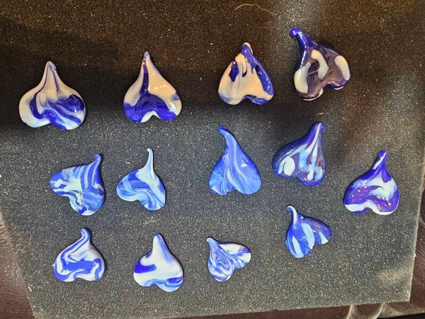 Handmade glass hearts