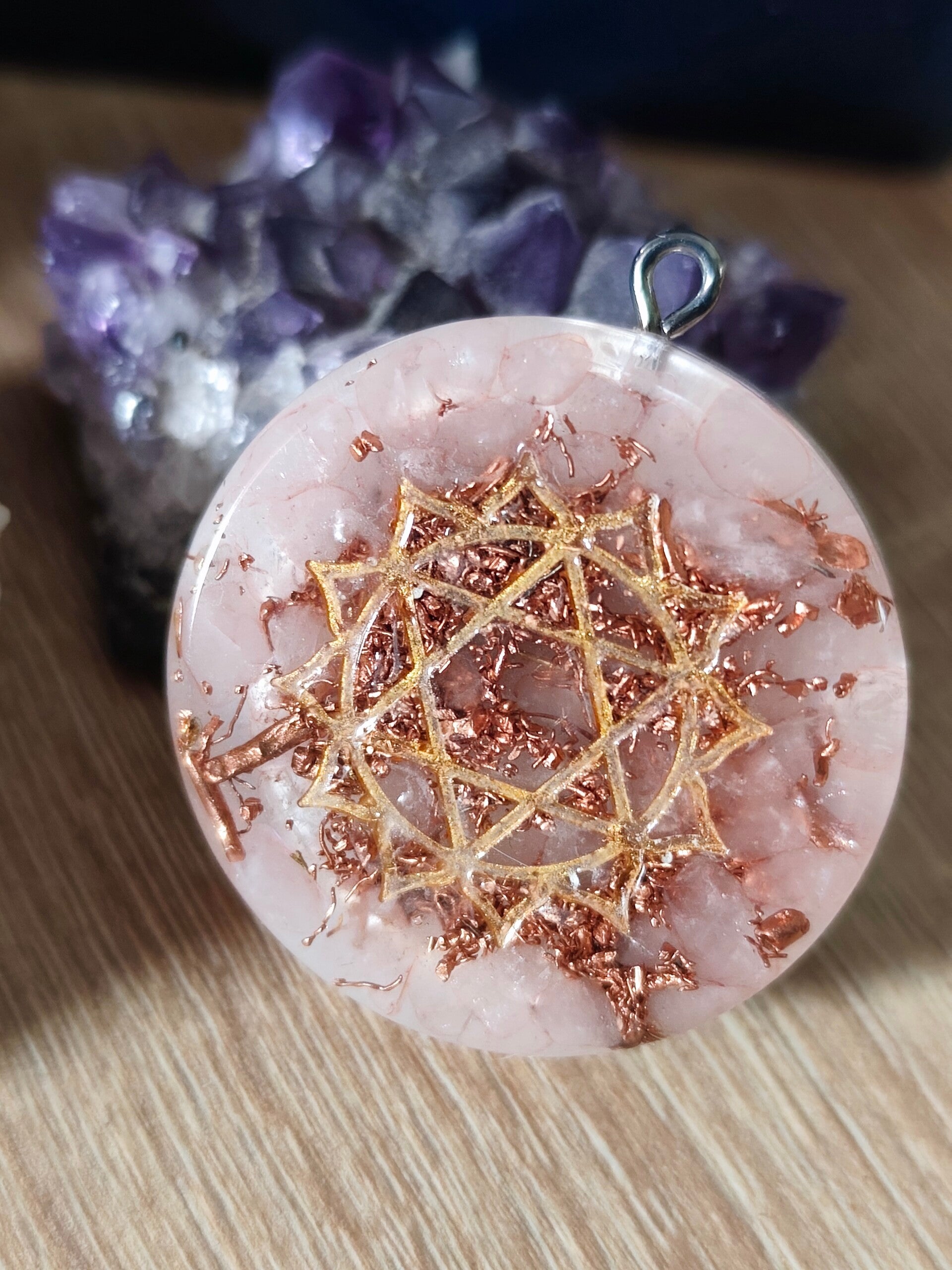 Heart Chakra orgone pendant