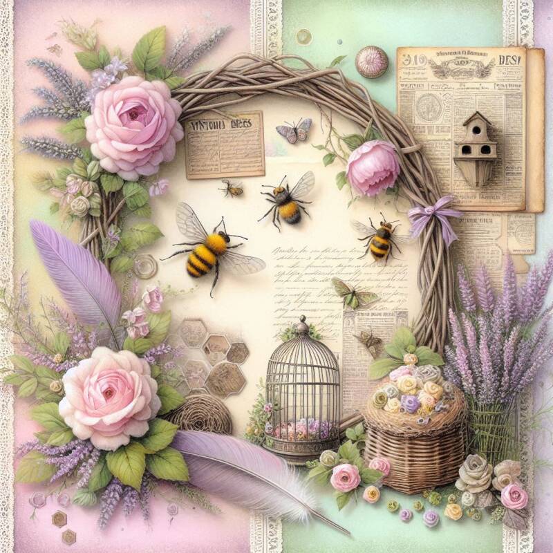 alt="Kit de scrapbooking vintage créatif à télécharger – Free printable vintage scrapbooking kit – DesignsScrap"