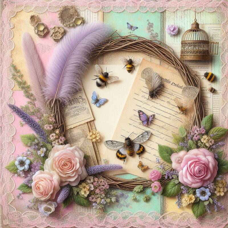 alt="Kit de scrapbooking vintage créatif à télécharger – Free printable vintage scrapbooking kit – DesignsScrap"