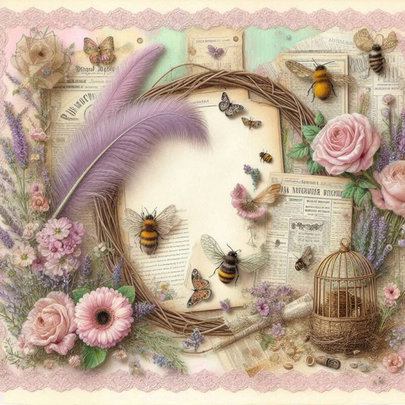 alt="Kit de scrapbooking vintage créatif à télécharger – Free printable vintage scrapbooking kit – DesignsScrap"