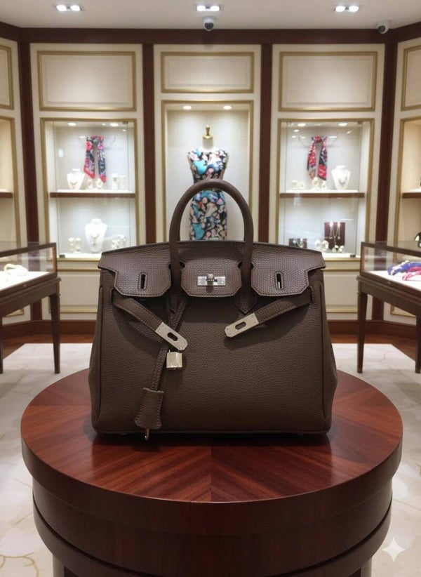 Borsa Elisa in Pelle Made in Italy, Colore Marrone.