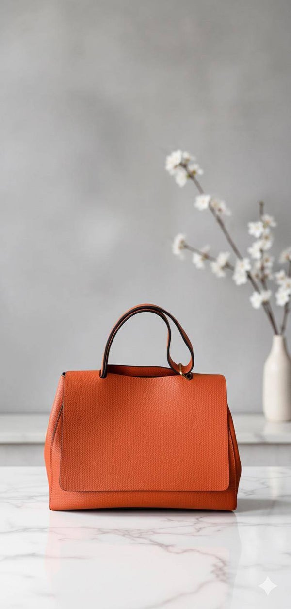 Borsa Giada Color Arancione Made in Italy in Pelle.