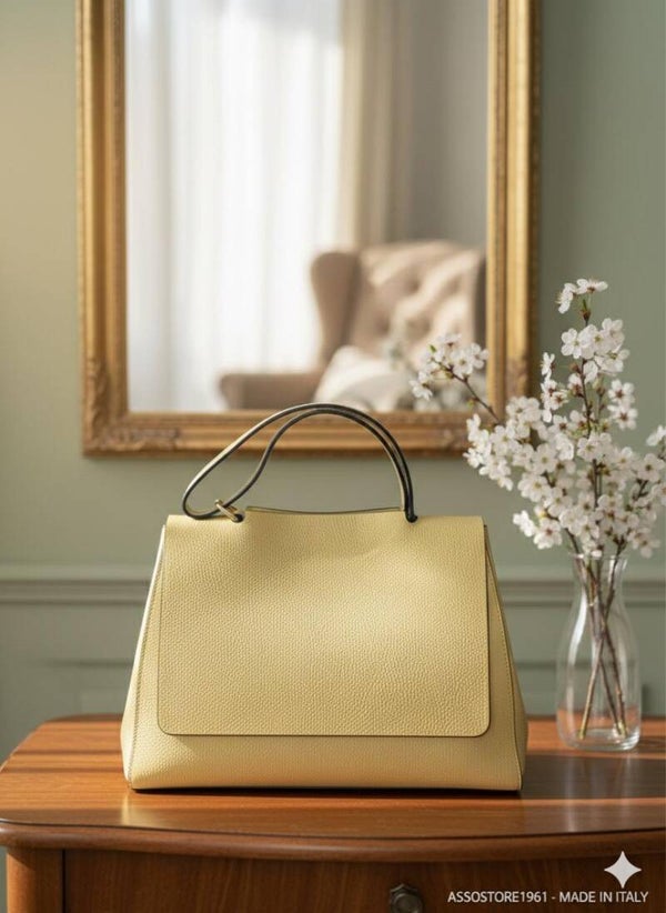 Borsa Giada Color Gialla Made in Italy in Pelle.