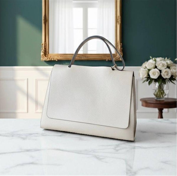 Borsa Giada Color Panna Chiaro Made in Italy in Pelle.