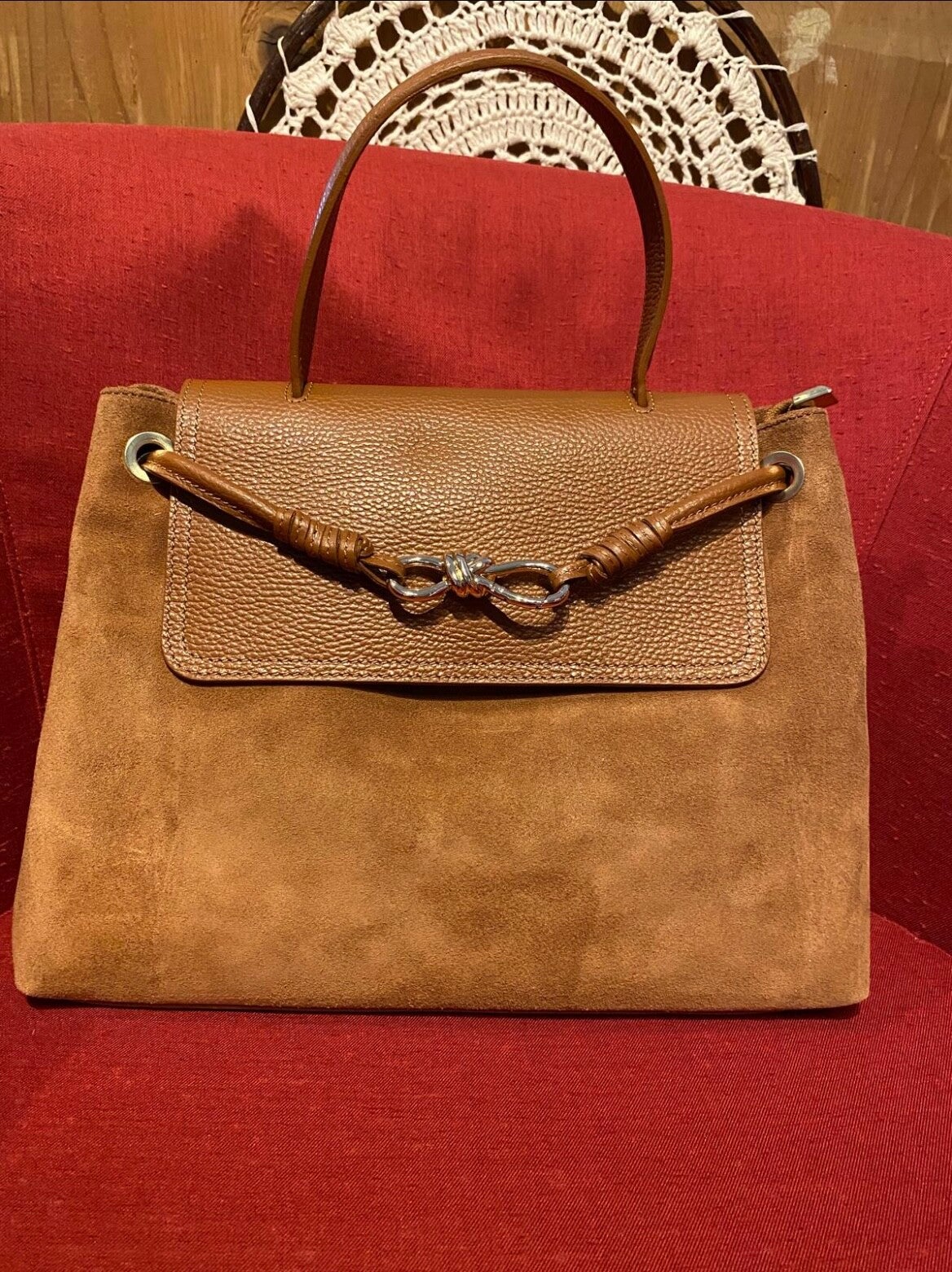 Borsa Denise Camoscio e Pelle Cuoio