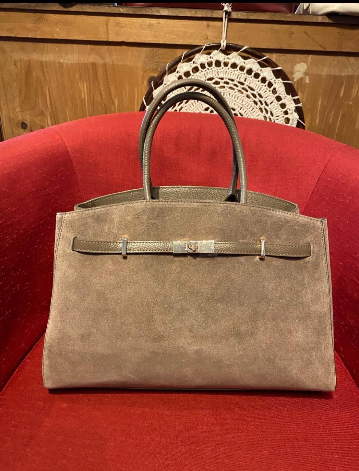 Borsa Elegance Camoscio Tortora.