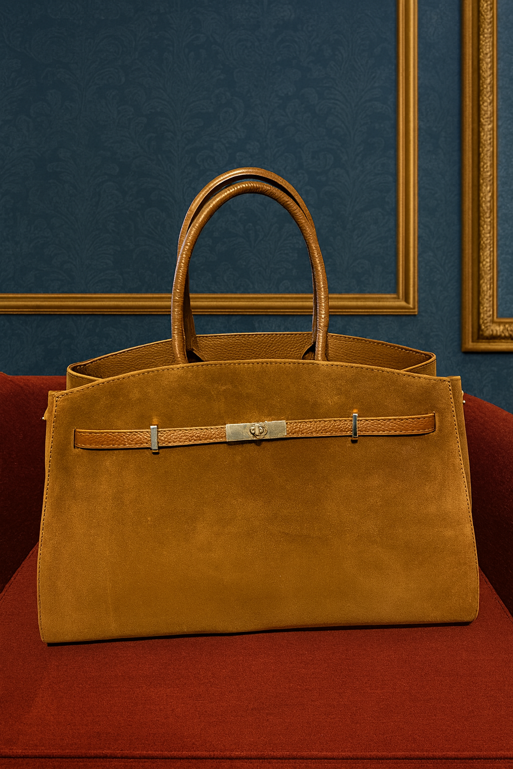 Borsa Elegance Camoscio Cuoio.