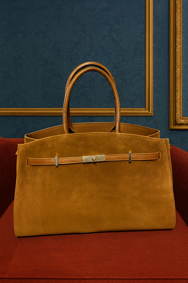 Borsa Elegance Camoscio Cuoio.