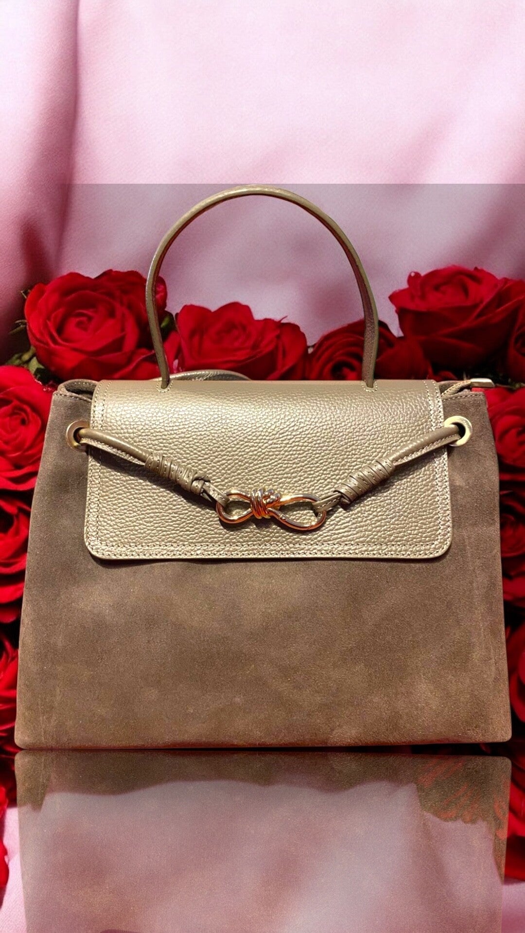 Borsa Denise Camoscio e Pelle Tortora