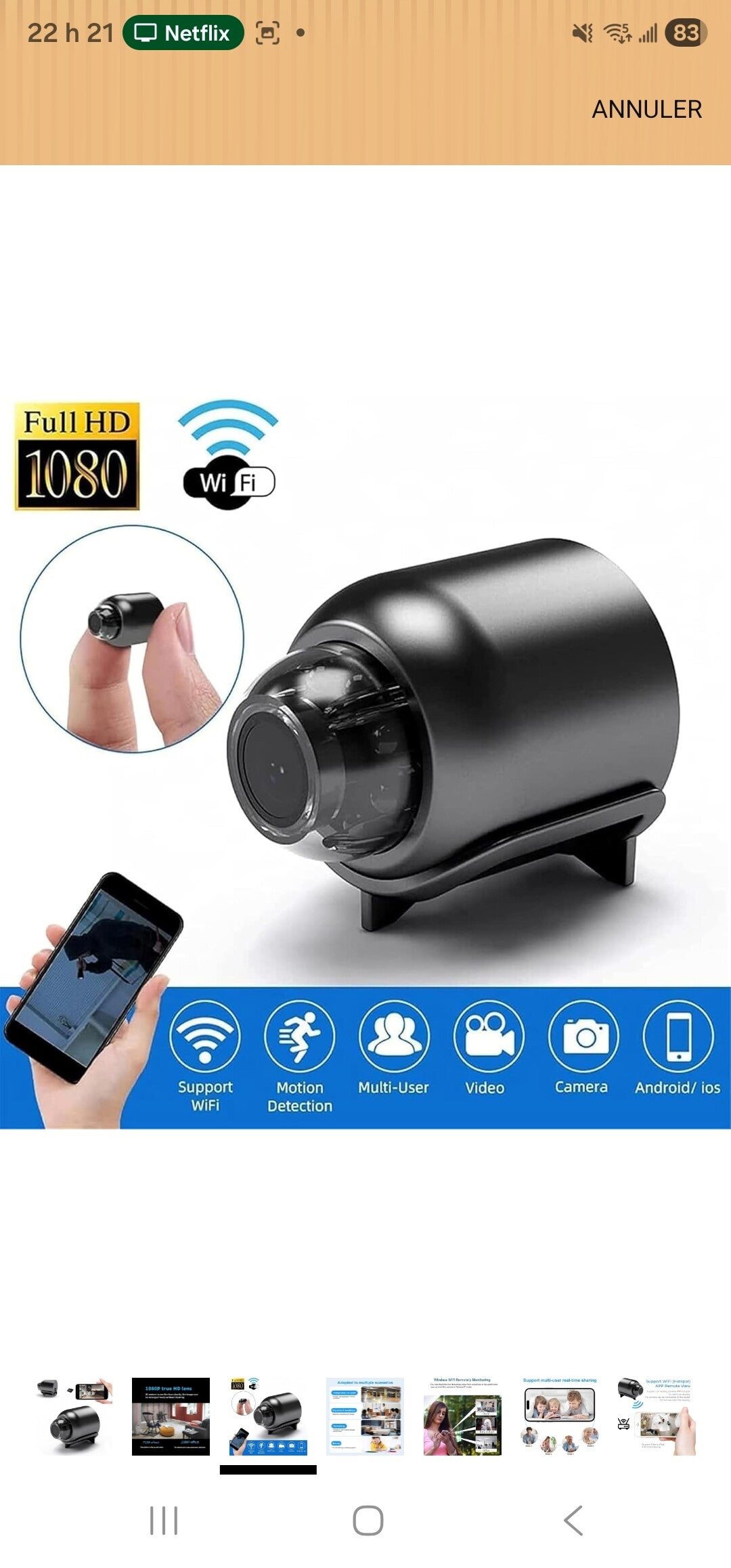 E-Caméra de sécurité mini
