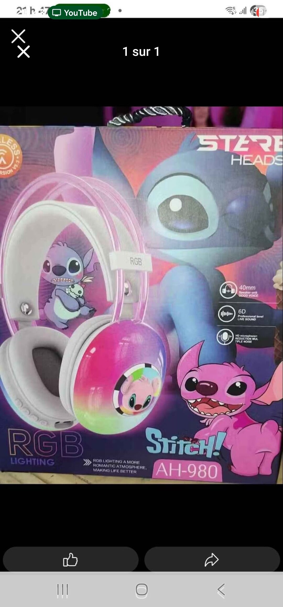 E- écouteurs Bluetooth stitch lumineux
