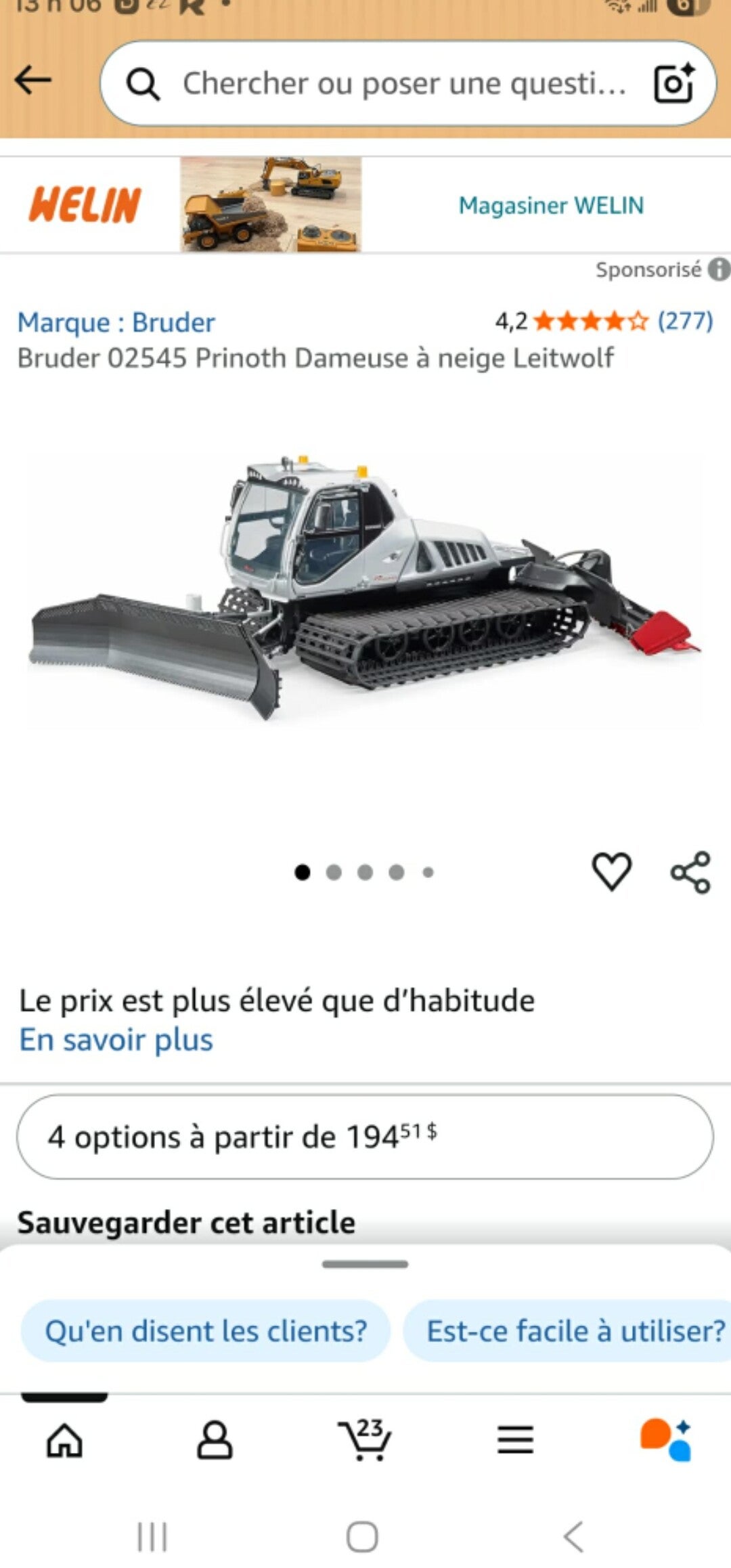 J- jouet de qualité deneigeuse téléguidé