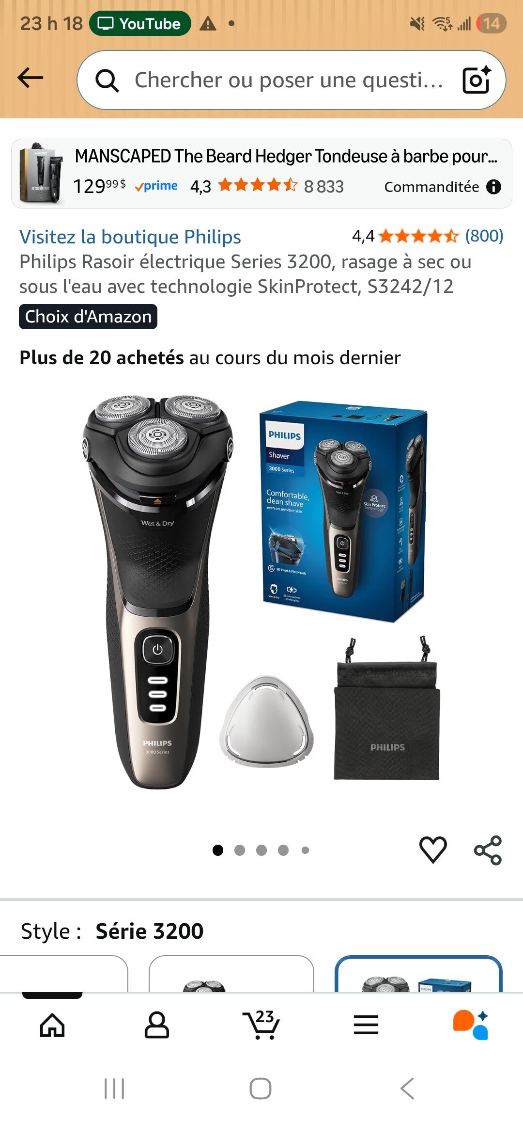 M-rasor électrique Philips avec d'autre lame