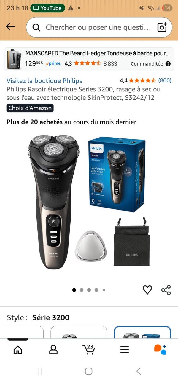 M-rasor électrique Philips avec d'autre lame