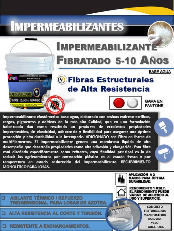 IMPERMEABILIZANTE FIBRATADO 10 AÑOS