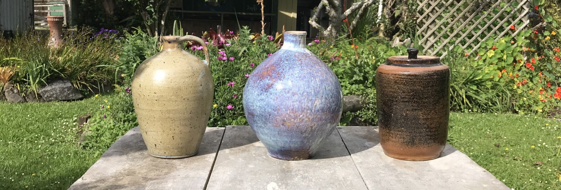 Sample's of Mac's traditional NZ stoneware pottery.