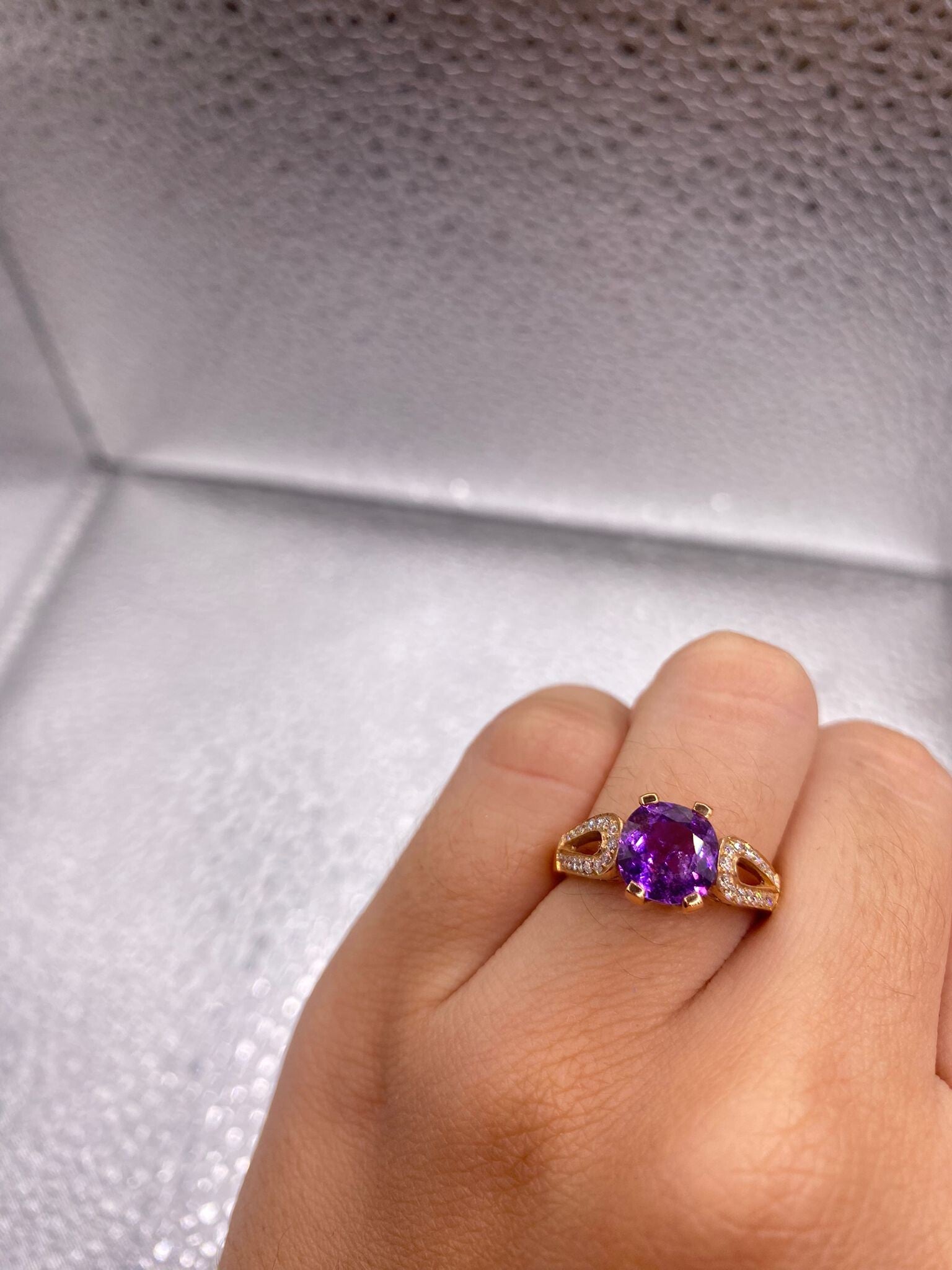 Purple Sapphire gold ring
