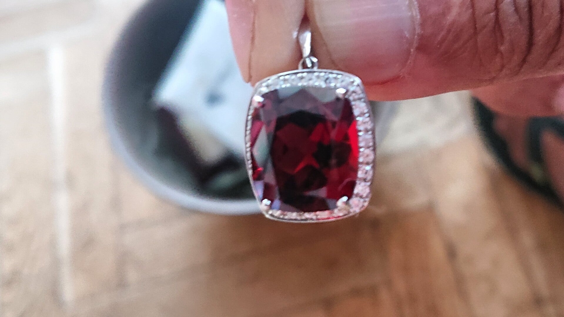 Stunning huge garnet pendant