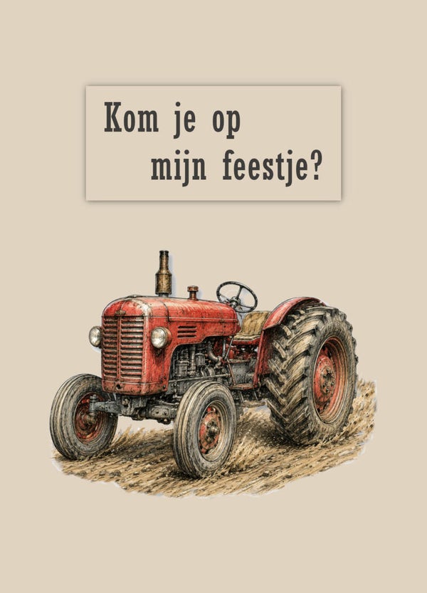Uitnodiging Ansicht Tractor (5 stuks)