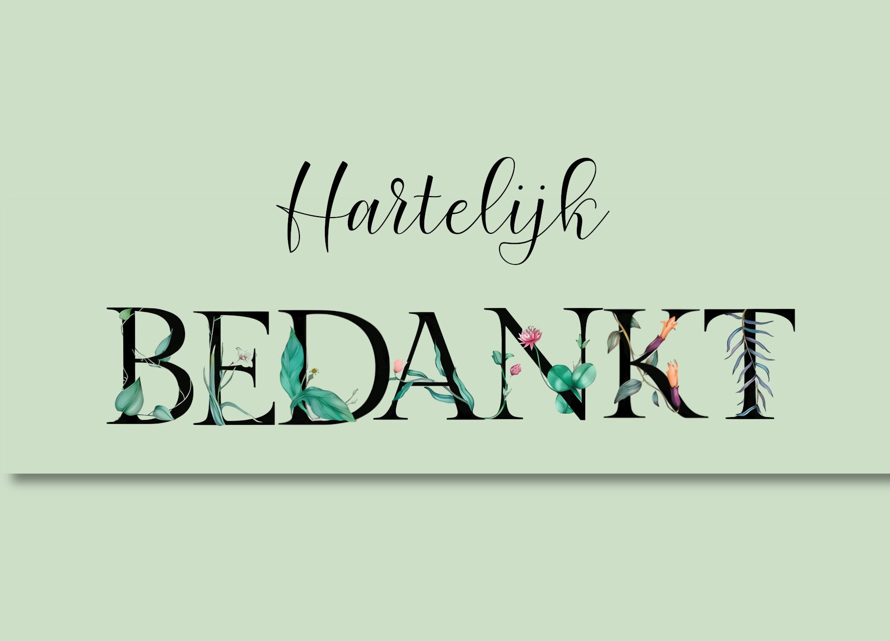 Ansichtkaart Bedankt1