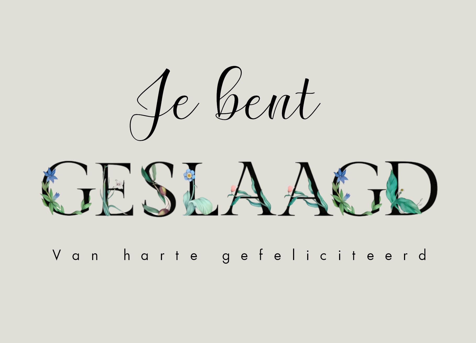 Ansichtkaart Geslaagd2