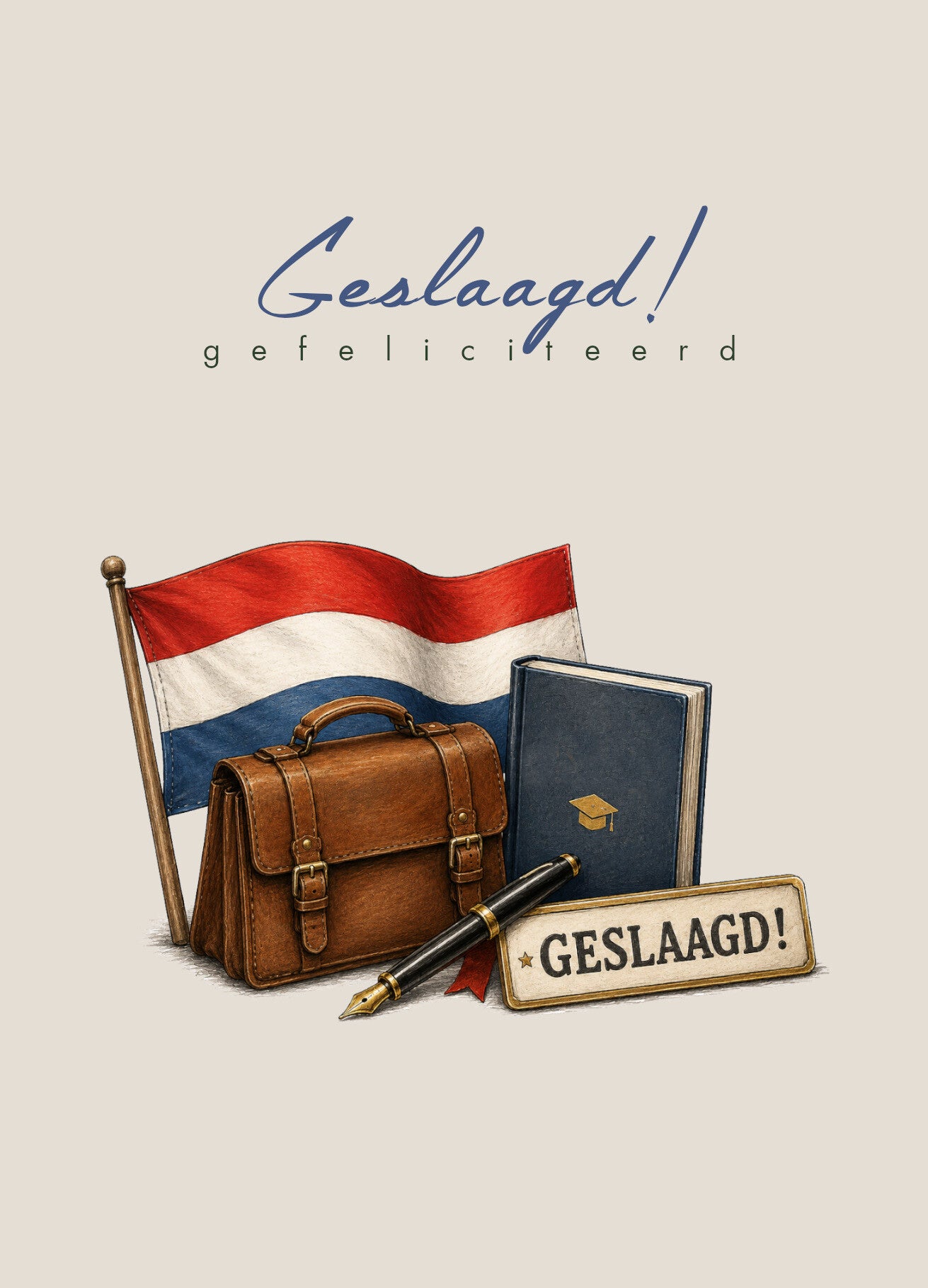 Ansichtkaart Geslaagd1