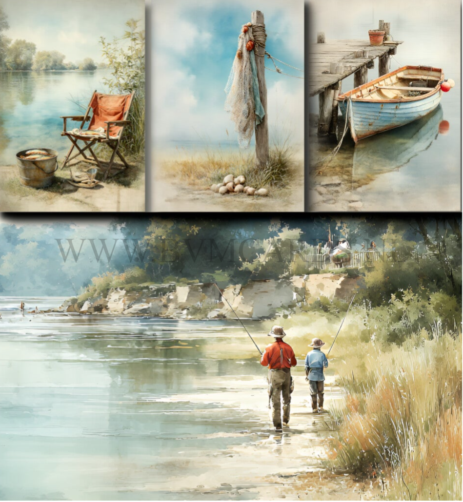 Wenskaart 12x13 - Vissers