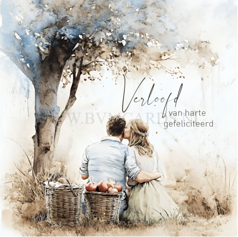 Wenskaart 11x11 - Stelletje