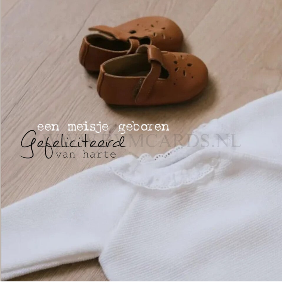 Wenskaart 11x11 - Truitje schoentjes