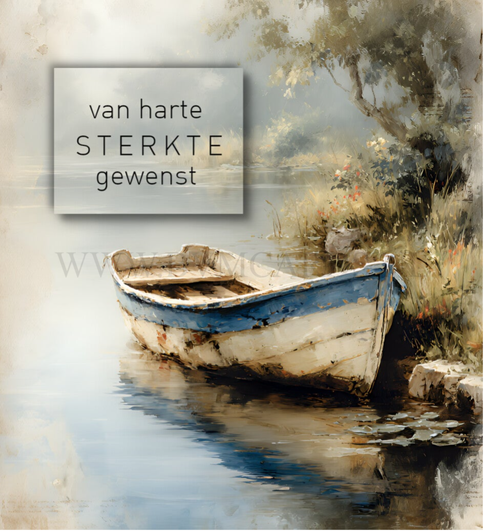 Wenskaart 12x13 - Boot