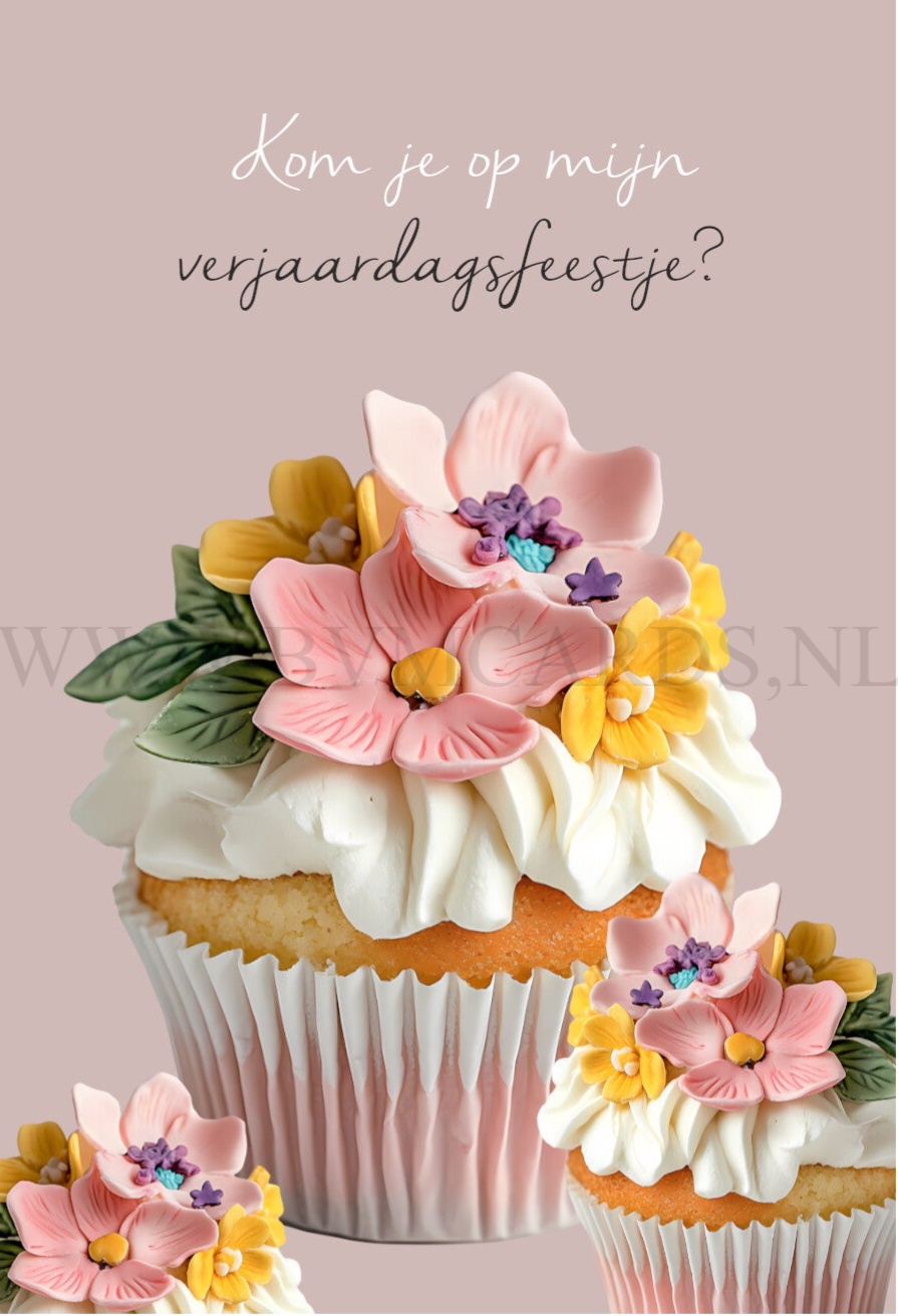 Kaartjes (5 stuks) Cupcake