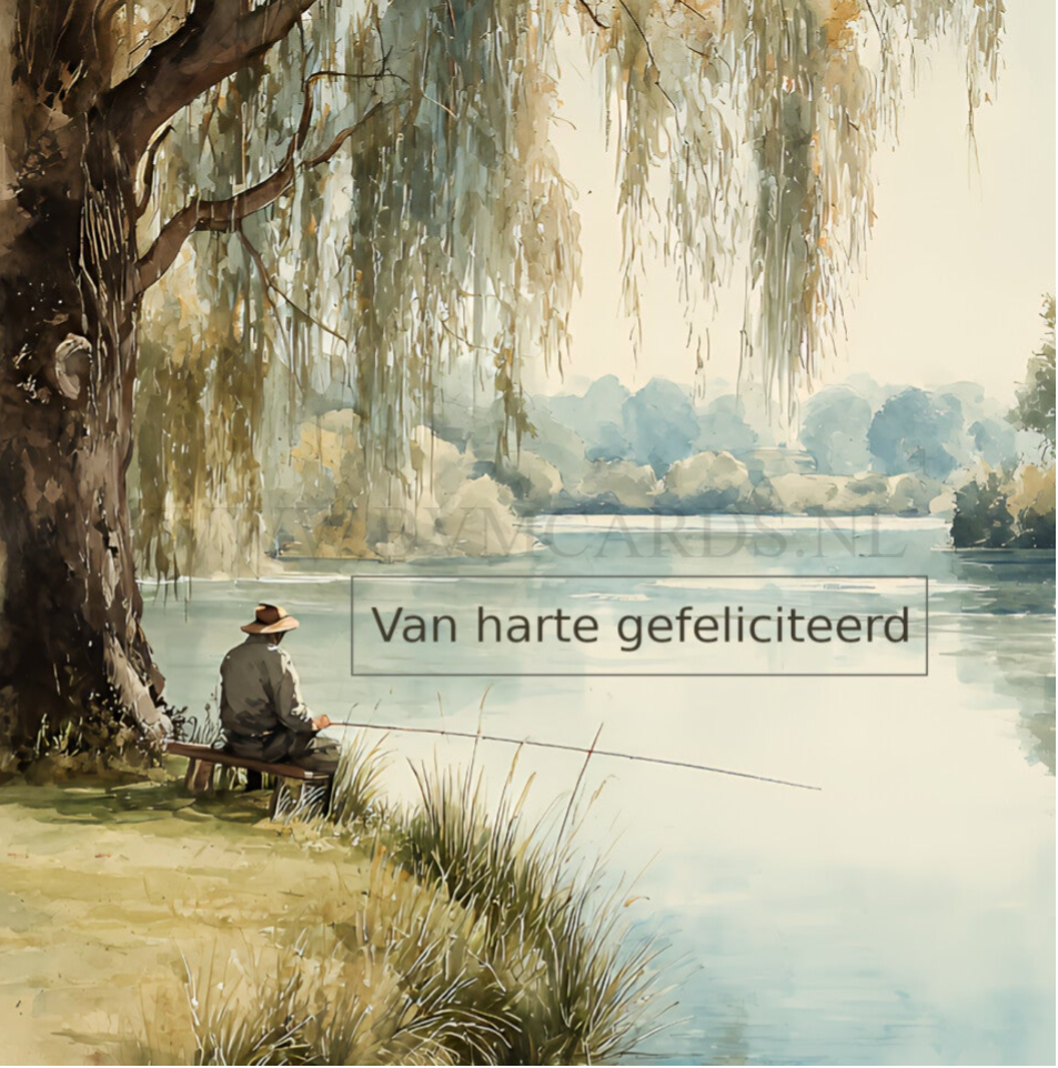 Wenskaart 11x11 - Visser