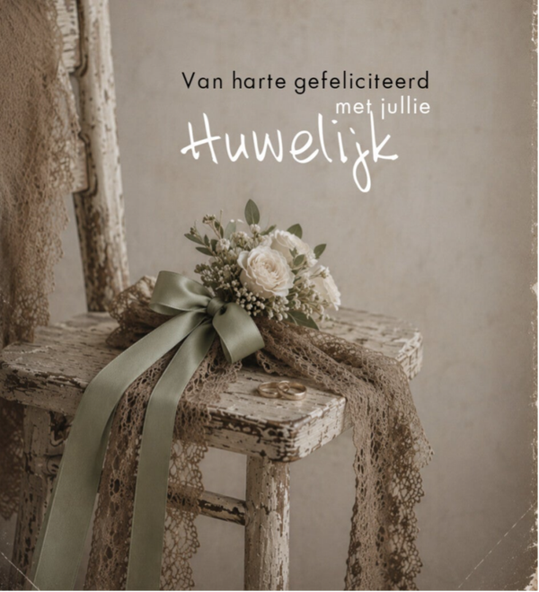 Wenskaart 12x13 - Boeket stoel